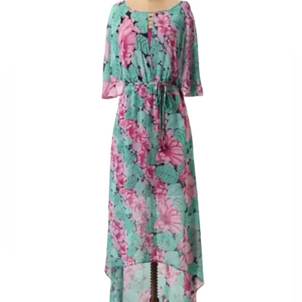 ANTHROPOLOGIE "Hibiscus Dare Midi Dress" by Leifnotes NWT